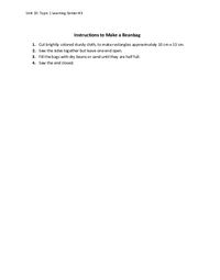 Supplemental Curriculum - Unit 10 - Balance the Beanbag