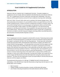 Supplemental Curriculum - Ages 3 to 5 - User's Guide