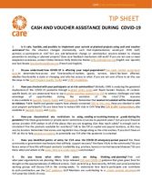 COVID-19 Cash and Voucher Assistance Tip Sheet