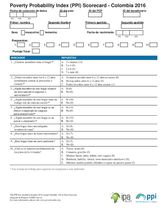 Colombia Compassion PPI Scorecard (Spanish Only)