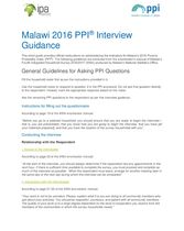 Malawi Interview Guide