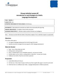GR2:  Introduction to Strategies for Child’s Language Development